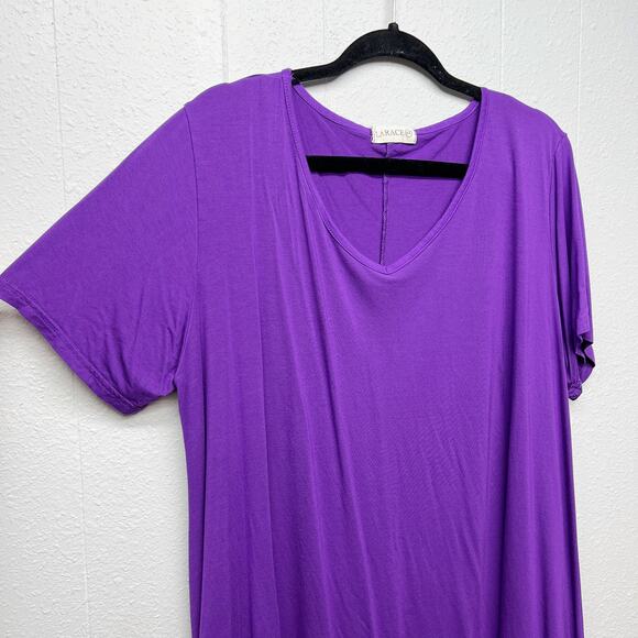 Larace Womens Top 4X Asymmetrical Hem Stretch Soft Relaxed Comfort Casual - Picture 7 of 15